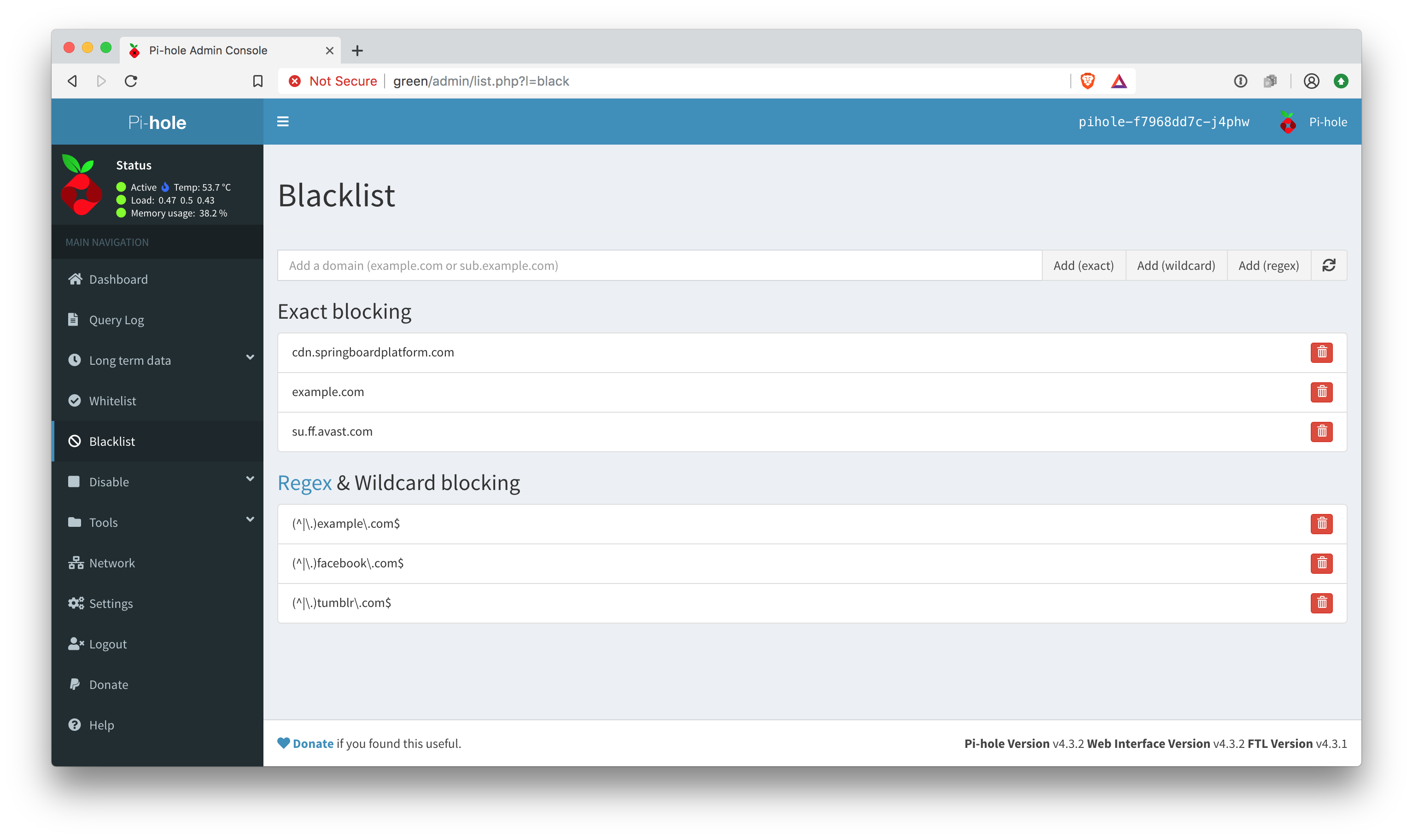 Pihole up and running